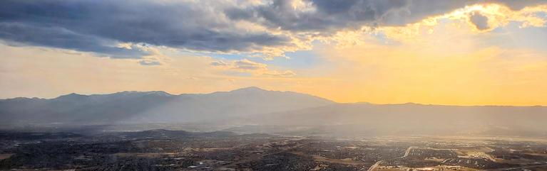 View of Pikes Peak as the sun is setting View of Pikes Peak as the sun is setting
